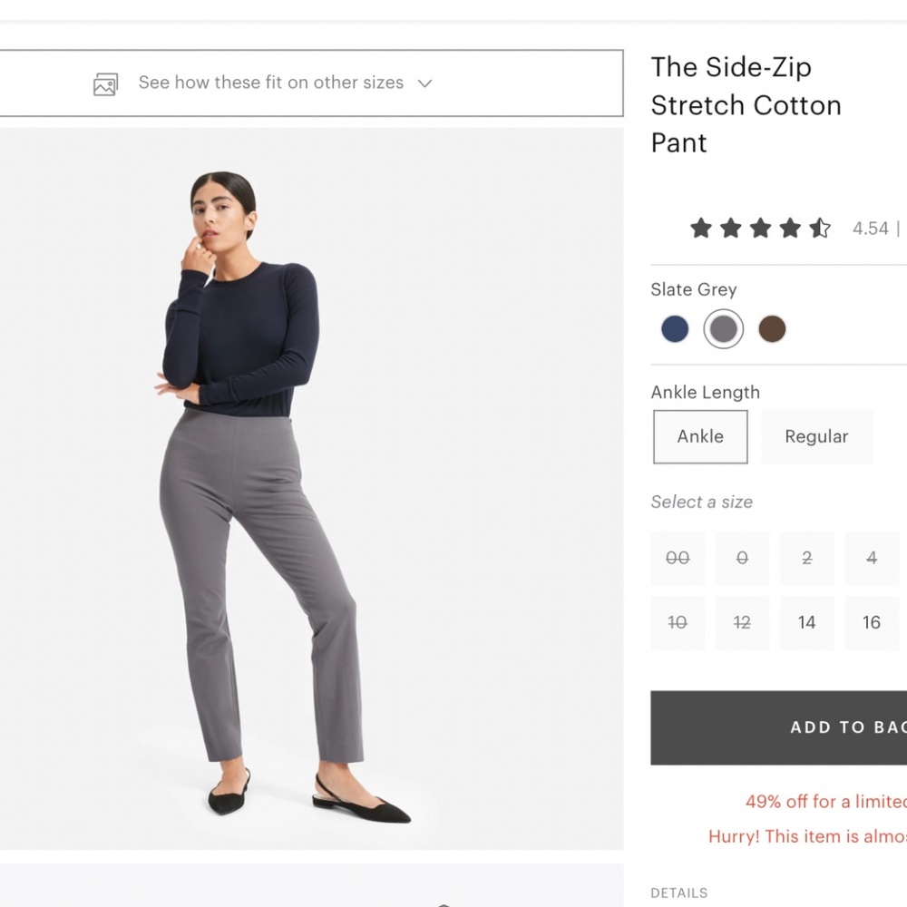 Ever lane grey pointe pant
